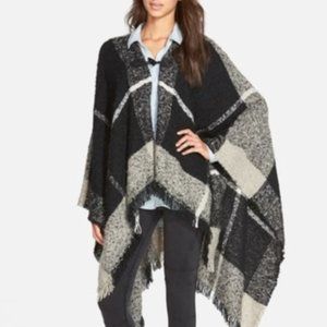 Plaid Flannel Poncho, S/M